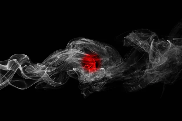 Japan flag smoke on a black background — Stock Photo, Image