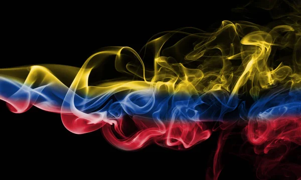 Colombia smoke flag on a black background — Stock Photo, Image