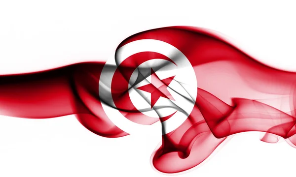 Tunisia smoke flag on a white background — Stock Photo, Image