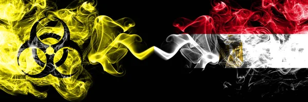 Quarantaine Egypte Egyptenaar Coronavirus Covid Afgesloten Smoky Mystieke Vlag Van — Stockfoto