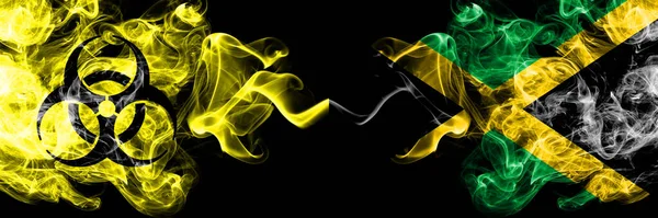 Карантин Ямайці Ямайка Коронавірус Covid Блокування Smoky Mystic Flag Jamaica — стокове фото