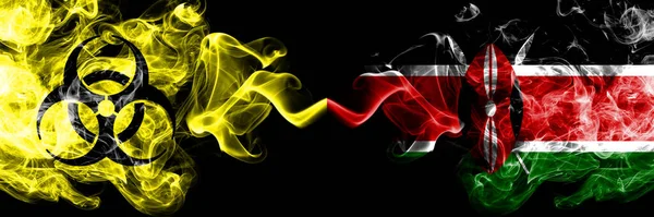 Kwarantanna Kenii Kenii Koronawirus Covid Zamknięty Smoky Mystic Flag Kenya — Zdjęcie stockowe