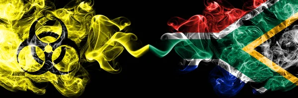 Quarantaine Zuid Afrika Afrikaan Coronavirus Covid Afgesloten Smoky Mystieke Vlag — Stockfoto
