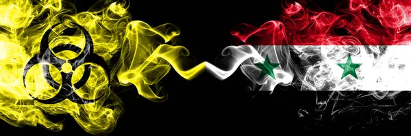 Quarantine Syria Syrian Coronavirus Covid Lockdown Smoky Mystic Flag Syria — Stock Photo, Image