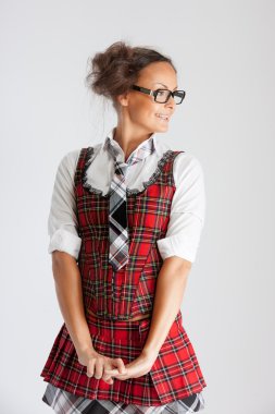 ekose etek Seksi liseli kız 