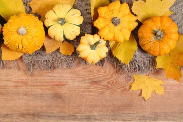 Pumpkins on wood — Stock Photo, Image