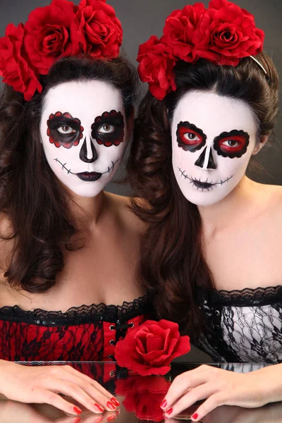 Sugar skull makeup — Stock Photo, Image