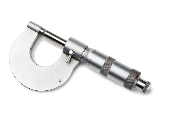 Oude Mechanische Micrometer Geïsoleerd Wit Rechtenvrije Stockfoto's