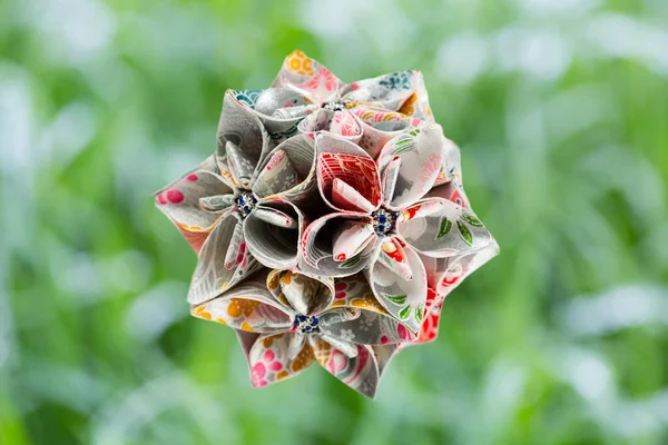 Origami Japonsko Tradiční Umění Tvaru Koule Kusudama — Stock fotografie