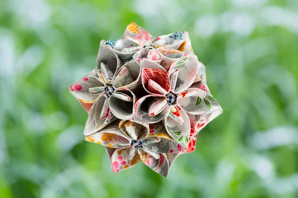 Origami Japan Traditionelle Kunst Form Einer Kugel Kusudama Stockfoto