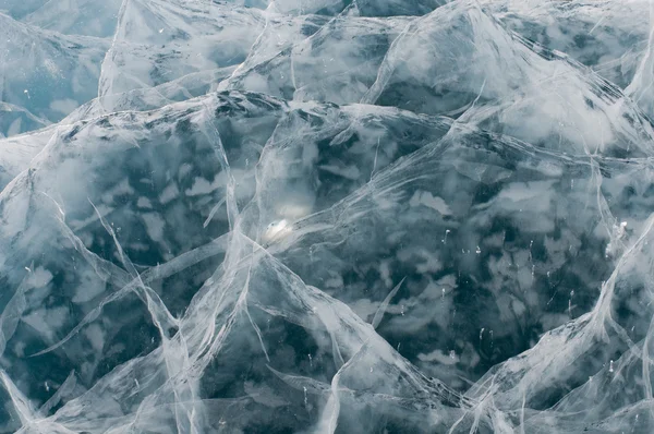 Ice cracked from the cold. — Stockfoto