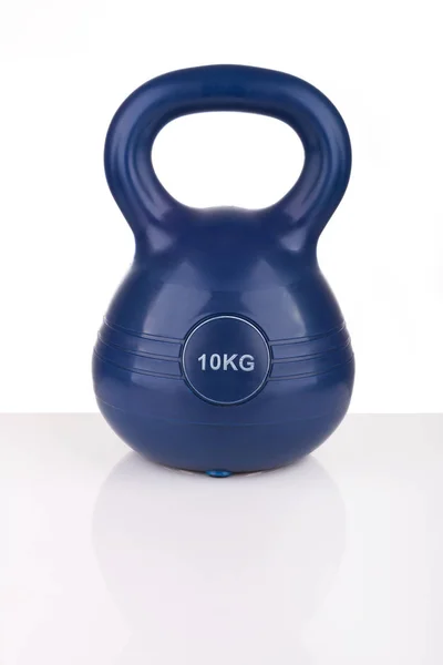10 kg kettlebell isolated on white background with reflection — Stock Photo, Image