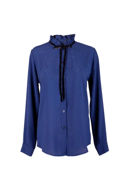 Blauwe blouse met strass — Stockfoto