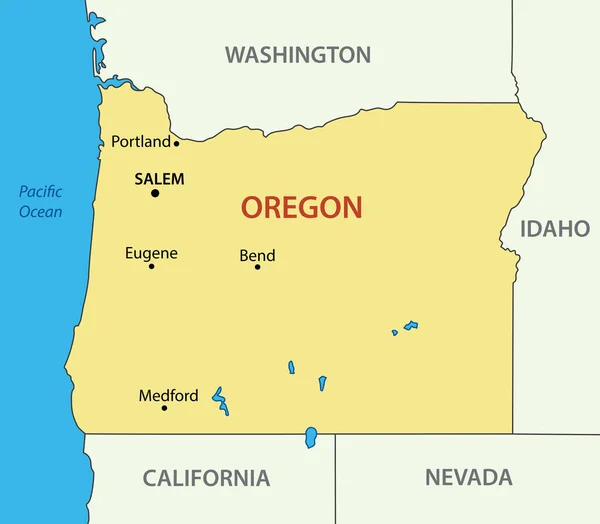 Oregon Vektor Delstat Usa — Stock vektor