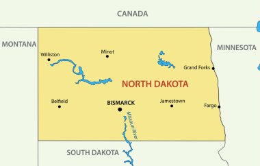 Kuzey Dakota - vektör - ABD eyaleti