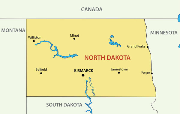 North Dakota - vector - state of USA