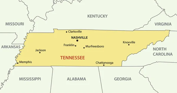 Tennessee Vektor Negara Bagian Amerika Serikat - Stok Vektor