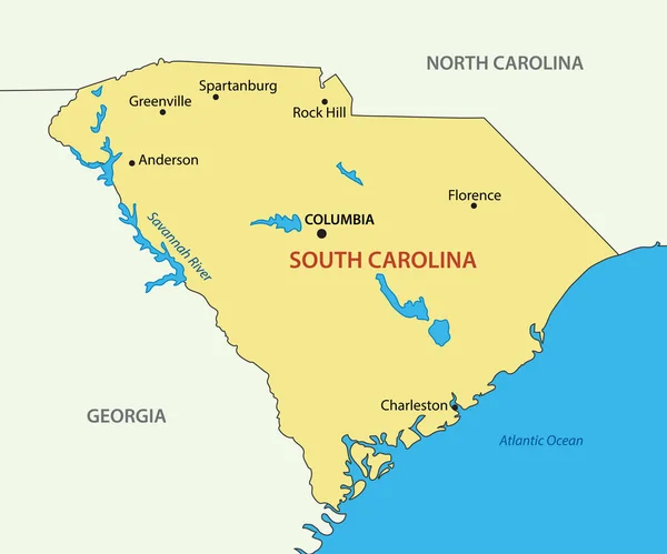 South Carolina Vektor Bundesstaat Usa — Stockvektor