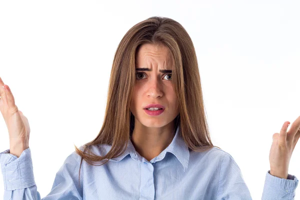 Young woman looking confused — Stock Photo, Image