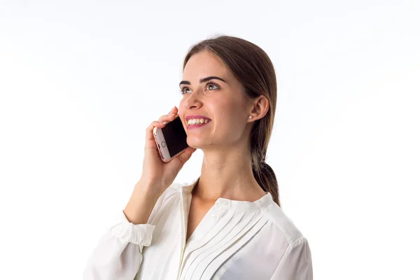 Μια γυναίκα μιλάει στο τηλέφωνο. — Φωτογραφία Αρχείου
