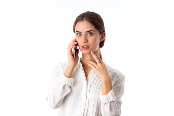 Vrouw aan de telefoon — Stockfoto