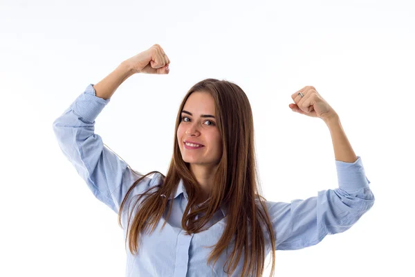 Donna mostrando i muscoli — Foto Stock