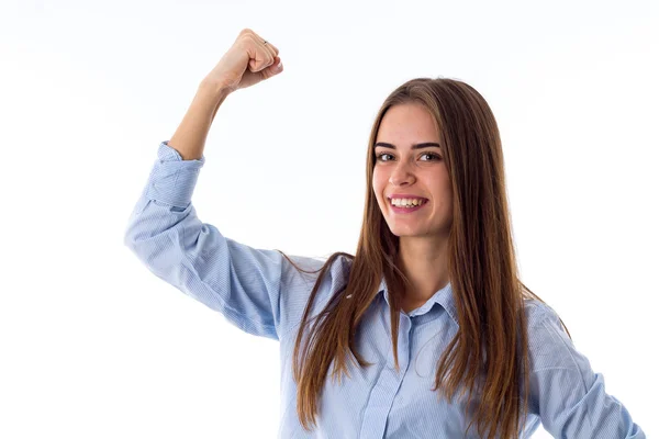 Woman showing biceps — Stock Photo, Image