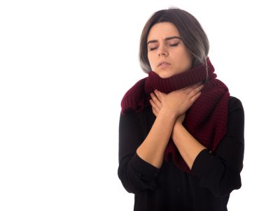 Acıyan bir throay olan kadın