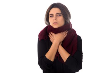 Acıyan bir throay olan kadın