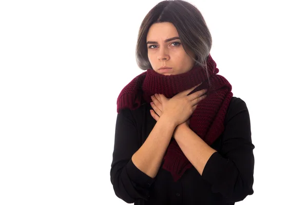 Woman having a sore throay — Stock Photo, Image