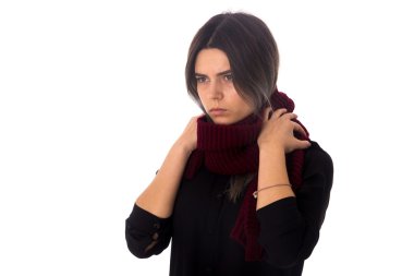 Vinous eşarp kadınla