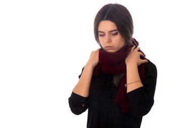 Vinous eşarp kadınla