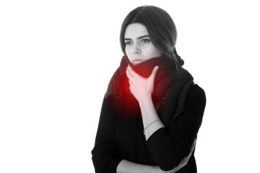 Acıyan bir throay olan kadın