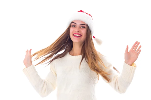 Chapeau de Noël femme en rouge — Photo