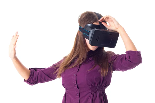 VRメガネをかける女 — ストック写真