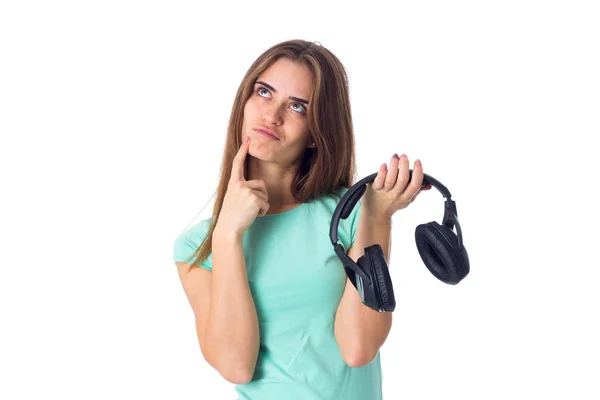 Young woman in headphones — Stock Photo, Image