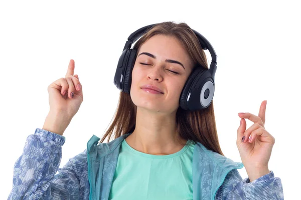 Young woman in headphones — Stock Photo, Image