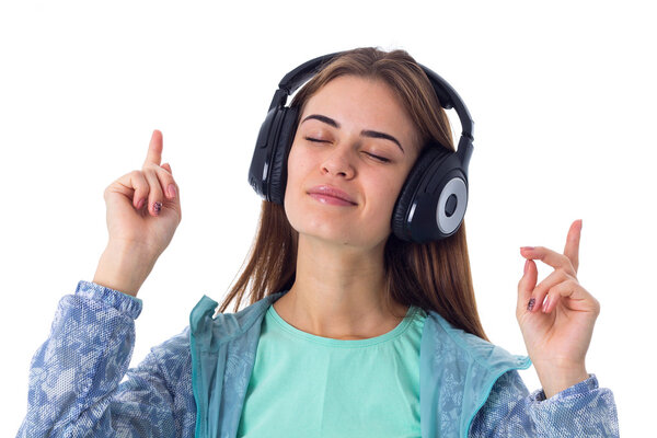 Young woman in headphones