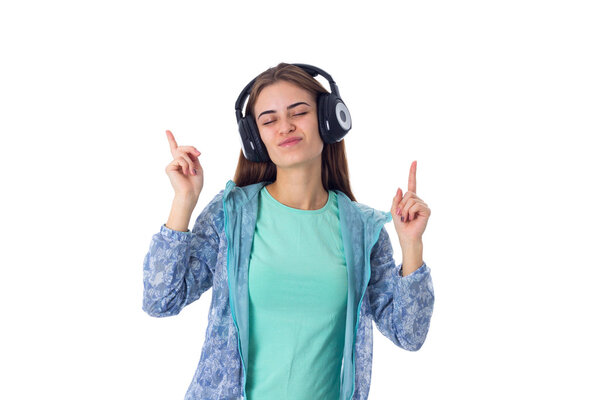 Young woman in headphones