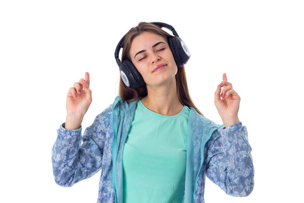 Young woman in headphones