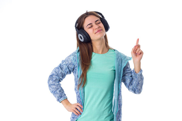Young woman in headphones