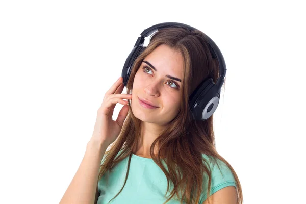 Mujer joven en auriculares —  Fotos de Stock