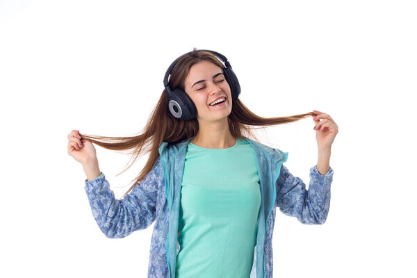 Young woman in headphones