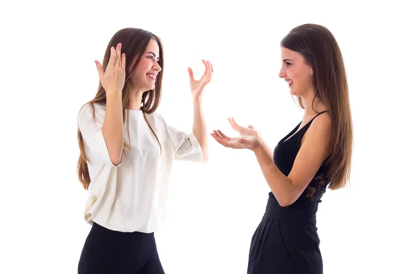 Two young woman talking — Stock Photo, Image