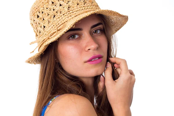 Giovane donna con il cappello — Foto Stock