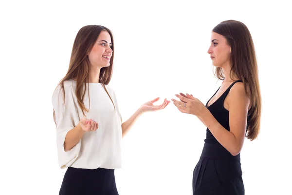Two young woman talking — Stock Photo, Image