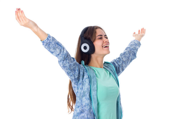 Young woman in headphones