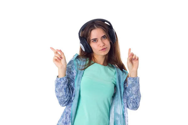 Young woman in headphones — Stock Photo, Image