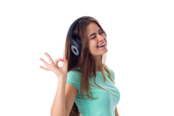 Young woman in headphones