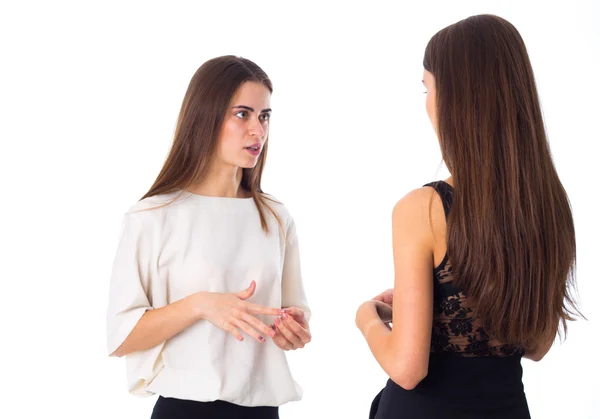 Two young woman talking — Stock Photo, Image